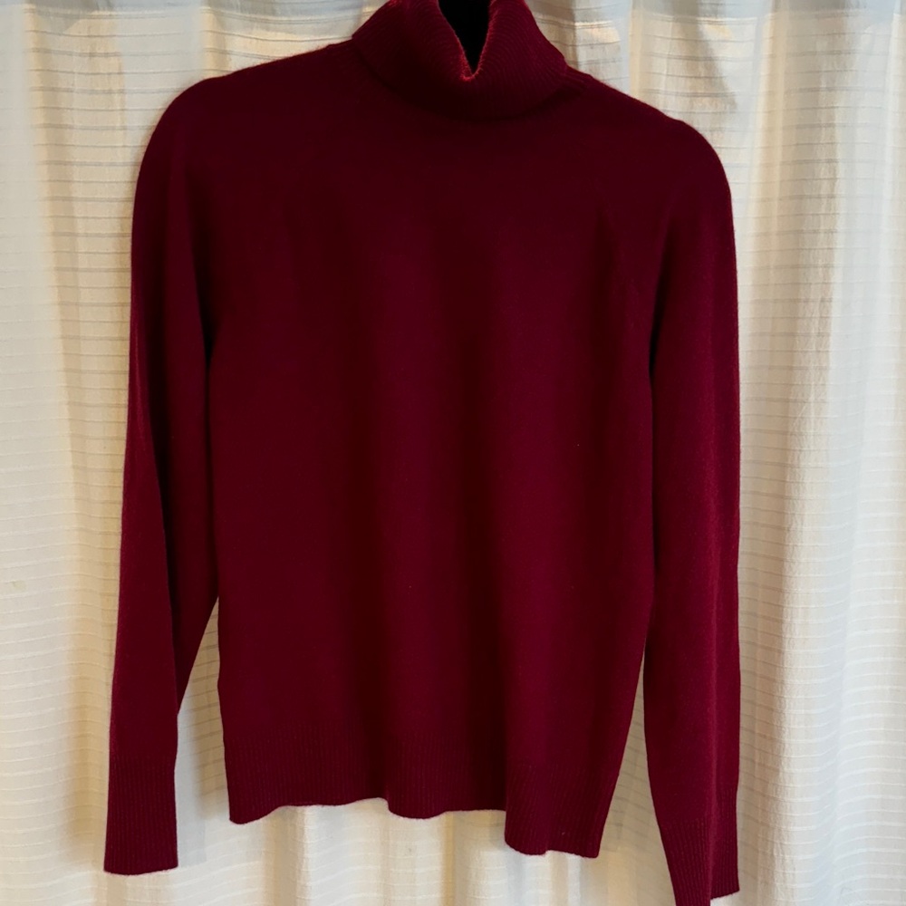 Ann Taylor Deep Red Ribbed Sweater